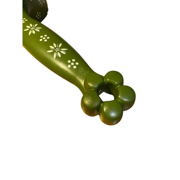 Mid-Century Modern Olive Green Floral Metal Meat Claws & Holder Set Kitchen Cook - Picture 5 of 8